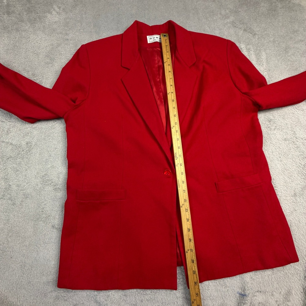 Dumas‎ Vintage Red 100% Pure Wool Blazer Jacket Made in USA Size 16 Style 756